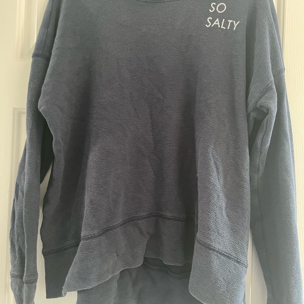 aerie Navy 'So Salty' Crewneck Sweatshirt